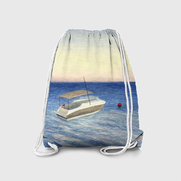 Рюкзак «Кораблик в море. Акварель. Реализм.»