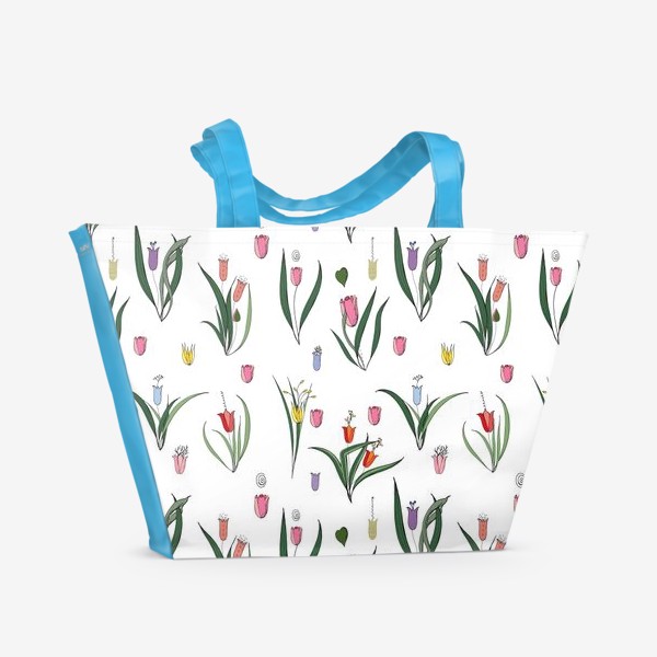 Пляжная сумка «букетики тюльпанов»