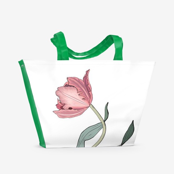 Пляжная сумка &laquo;красивый розовый тюльпан&raquo;