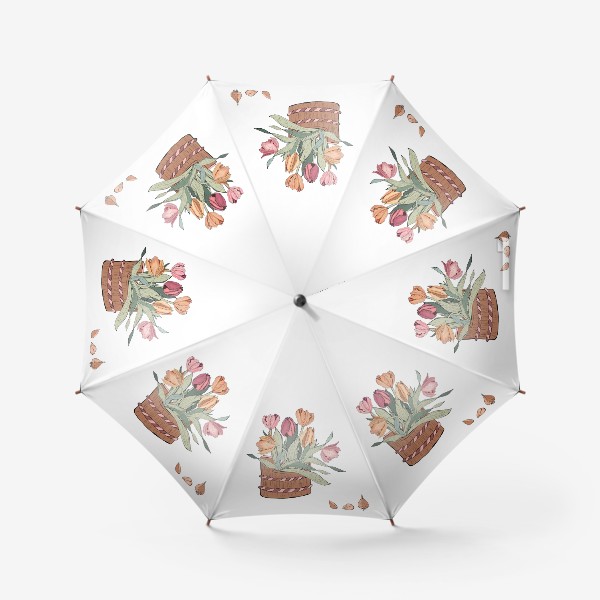 Зонт «корзина с тюльпанпами»