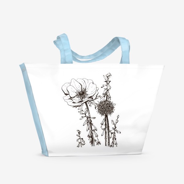 Пляжная сумка &laquo;Цветы, летнее настроение&raquo;