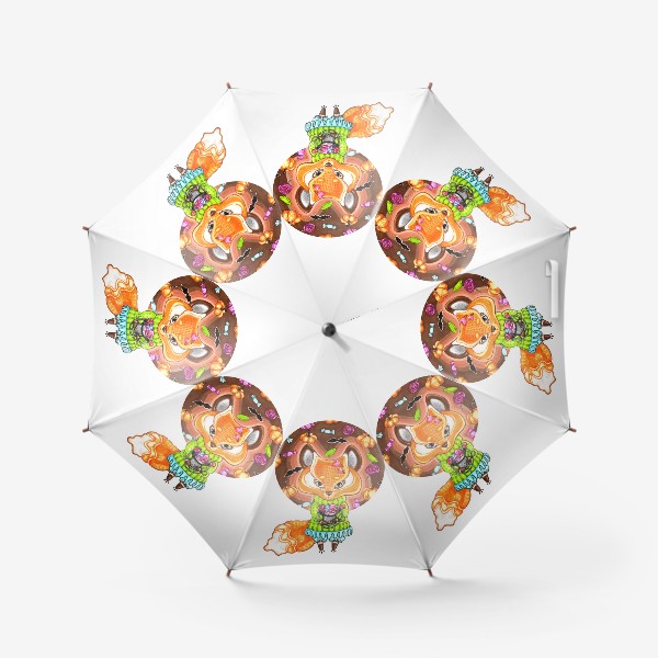 Зонт «Лисичка по имени Лисо со сладостями на Хэллоуин»