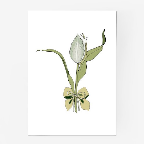 Постер «зеленый тюльпан»