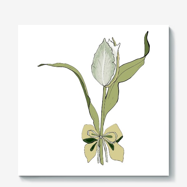 Холст «зеленый тюльпан»