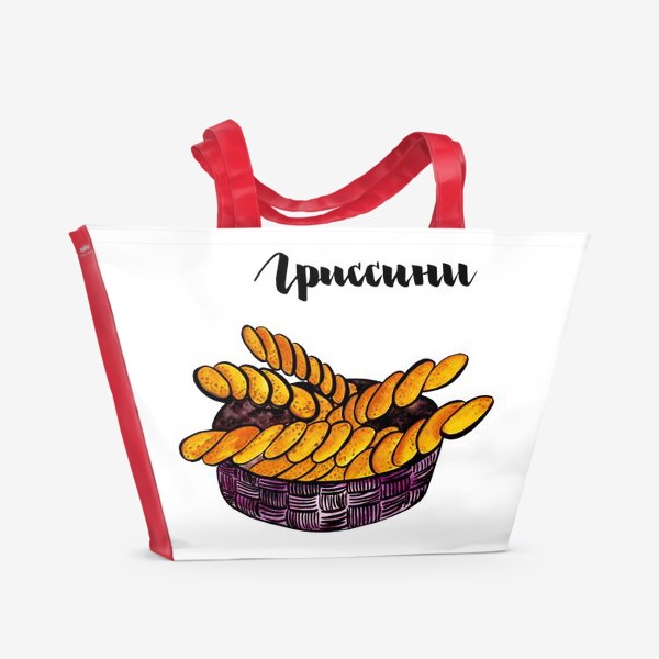 Пляжная сумка «Гриссини -блюдо итальянской кухни»