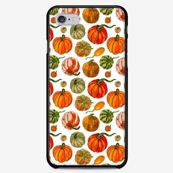 Чехол iPhone «Паттерн осенние тыквы»