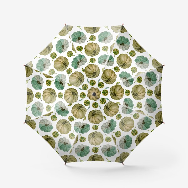 Зонт «Паттерн зелёные тыковки»
