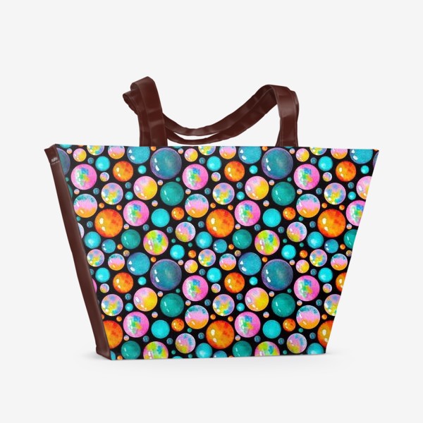 Пляжная сумка «Паттерн яркие пузырьки»