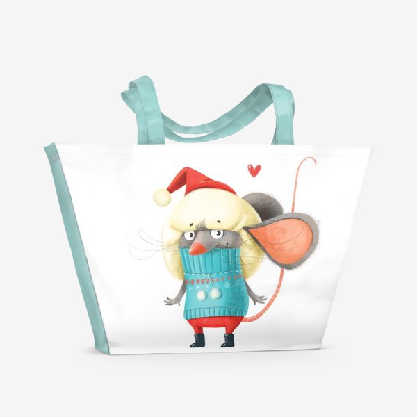 Пляжная сумка «Новогодний мышонок»