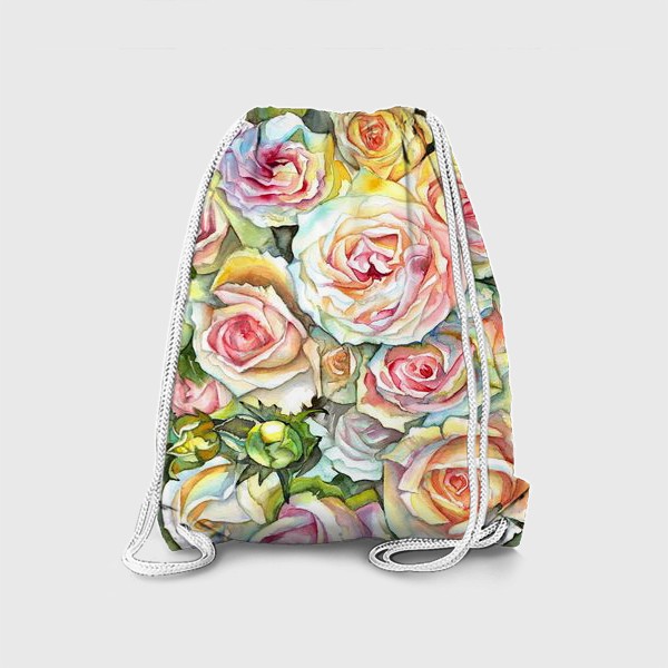Рюкзак «красивые белые розовые розы букет»