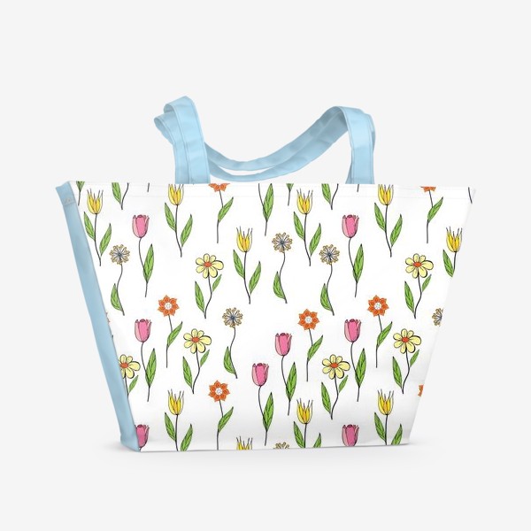 Пляжная сумка «нежные тюльпаны»