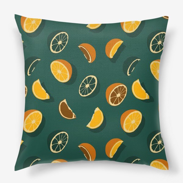 Подушка «Паттерн, апельсин, цитрус»