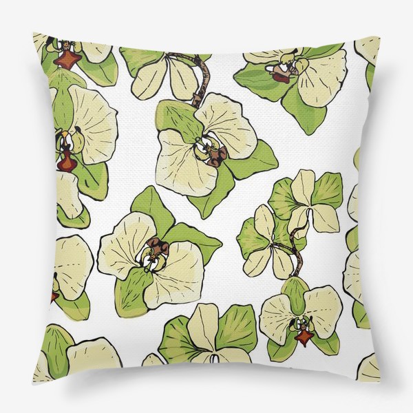 Подушка «зеленая орхидея»