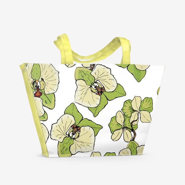 Пляжная сумка «зеленая орхидея»