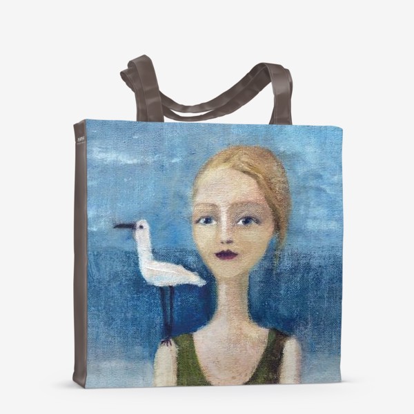 Сумка-шоппер «Девушка и ручная чайка»