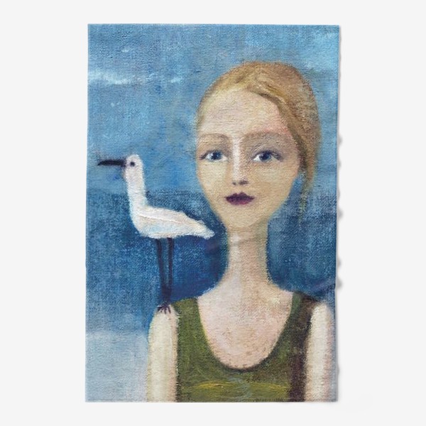 Полотенце «Девушка и ручная чайка»