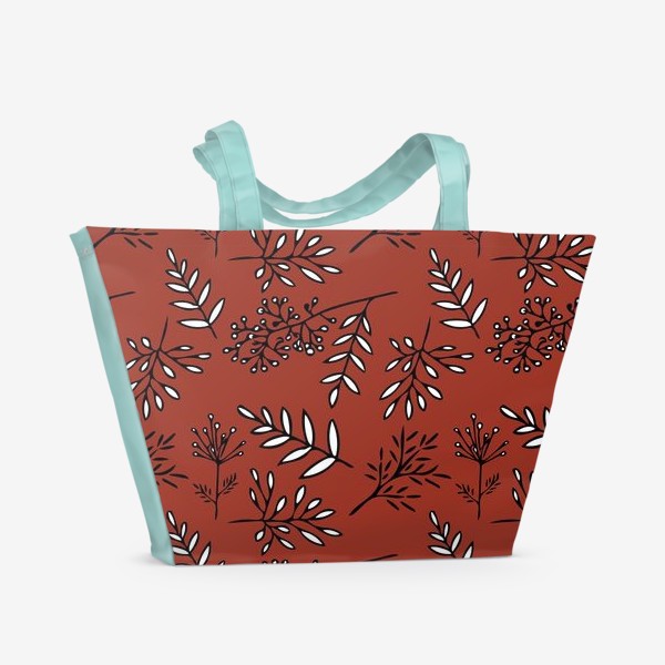 Пляжная сумка «осенние листья терракотовые»