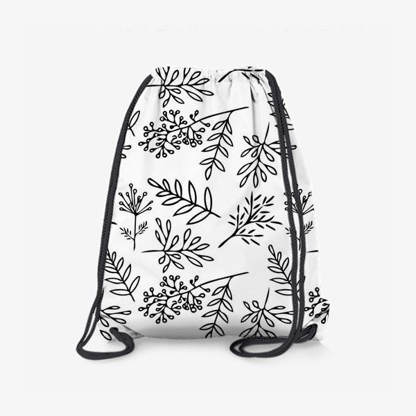 Рюкзак «осенние листья черно-белые»