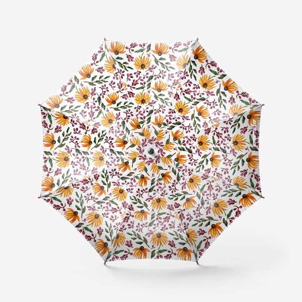 Зонт &laquo;Паттерн осенние цветы&raquo;