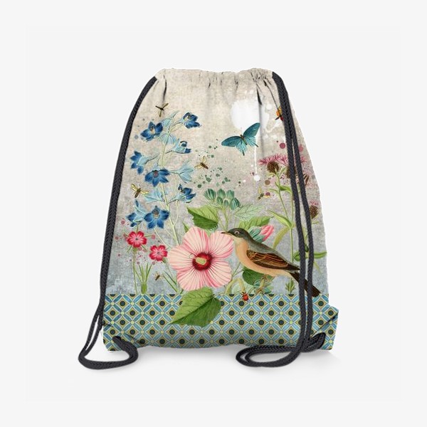 Рюкзак «Дельфиниум. Птица с цветами»