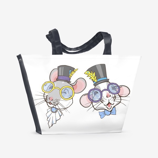 Пляжная сумка «Мыши в шляпках»