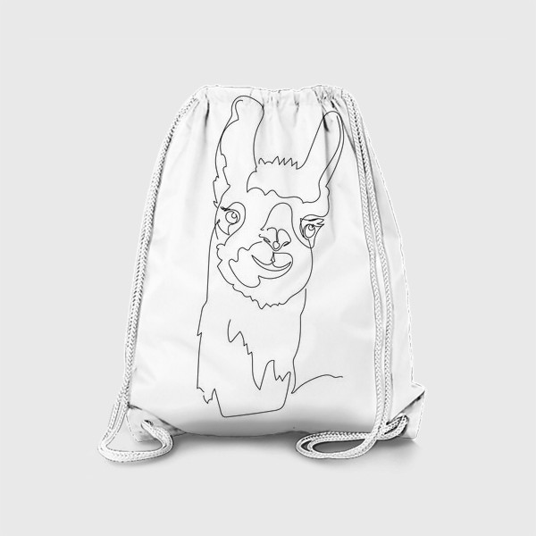 Рюкзак «Забавная альпака/Лама. Графика. Линейный рисунок»