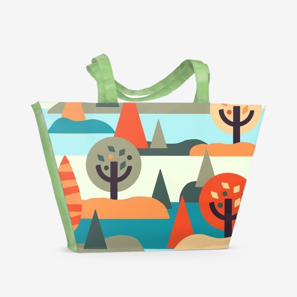 Пляжная сумка «Осенний геометрический паттерн»