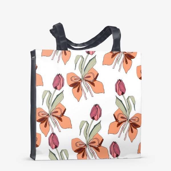 Сумка-шоппер «тюльпаны с бантиками»