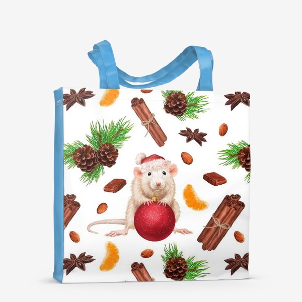 Сумка-шоппер «Новогодняя мышка cо сладостями»