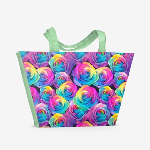 Пляжная сумка «Радужные розы»
