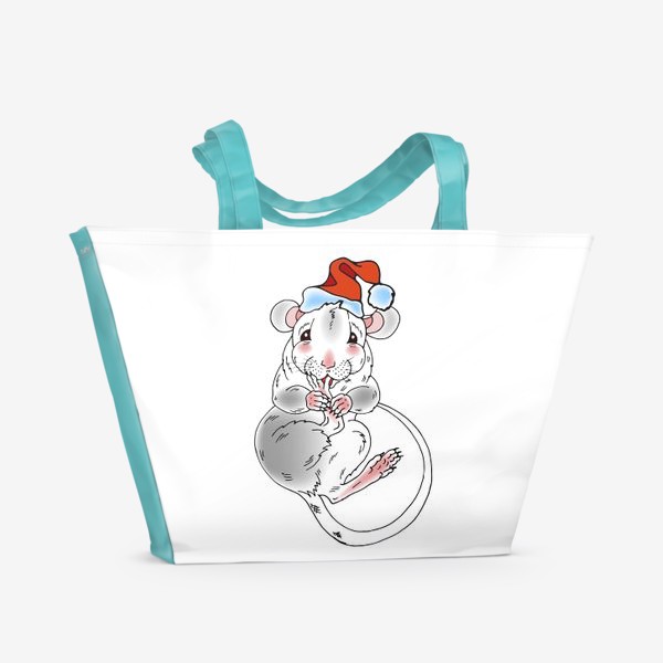 Пляжная сумка «Мышонок Санта»