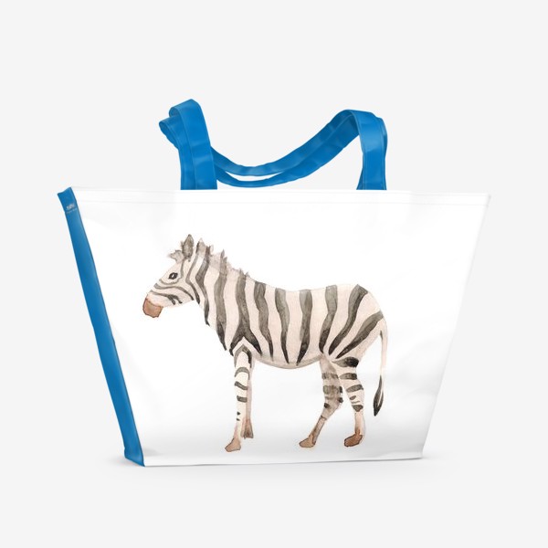 Пляжная сумка «Акварельная зебра»