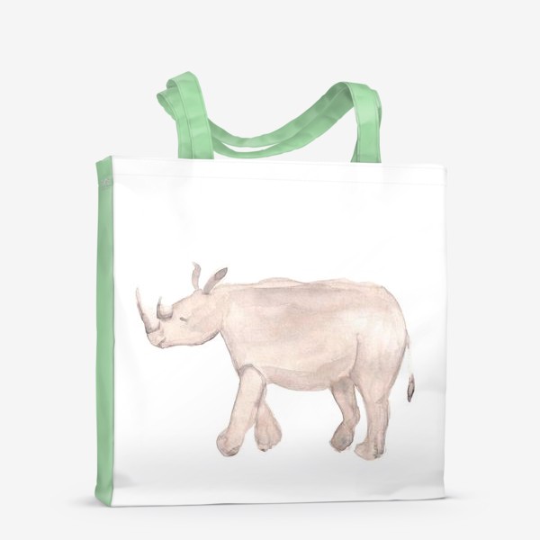 Сумка-шоппер «Акварельный носорог»