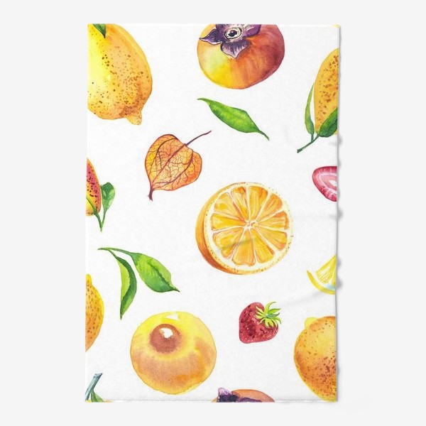 Полотенце «Узор с акварельными фруктами»