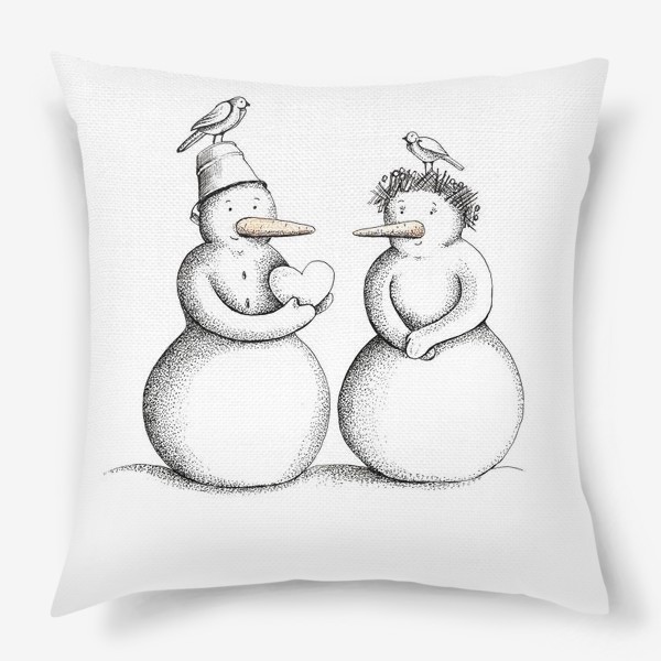 Подушка «снеговики»