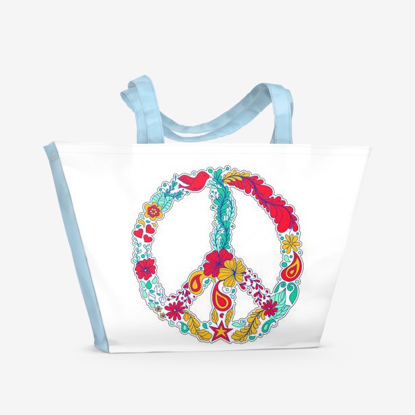 Пляжная сумка «Хиппи peace знак»