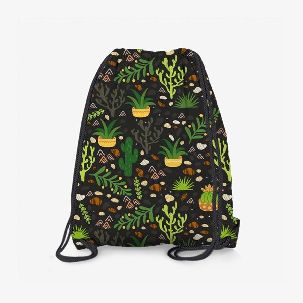 Рюкзак «Зеленый кактусовый сад»
