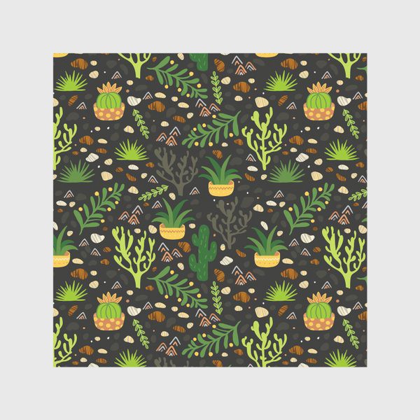 Скатерть «Зеленый кактусовый сад»
