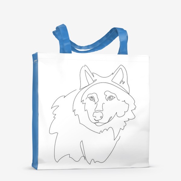 Сумка-шоппер «Волк. Графика. Линейный рисунок»