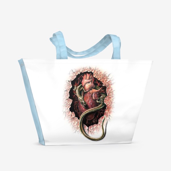 Пляжная сумка «Дракон и сердце»