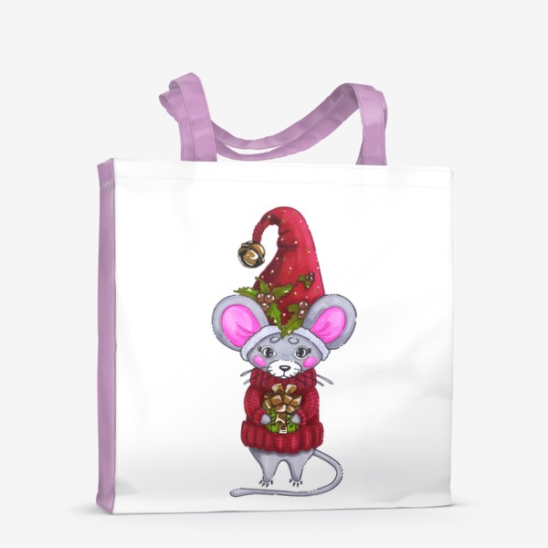Сумка-шоппер «Мышка с подарком»