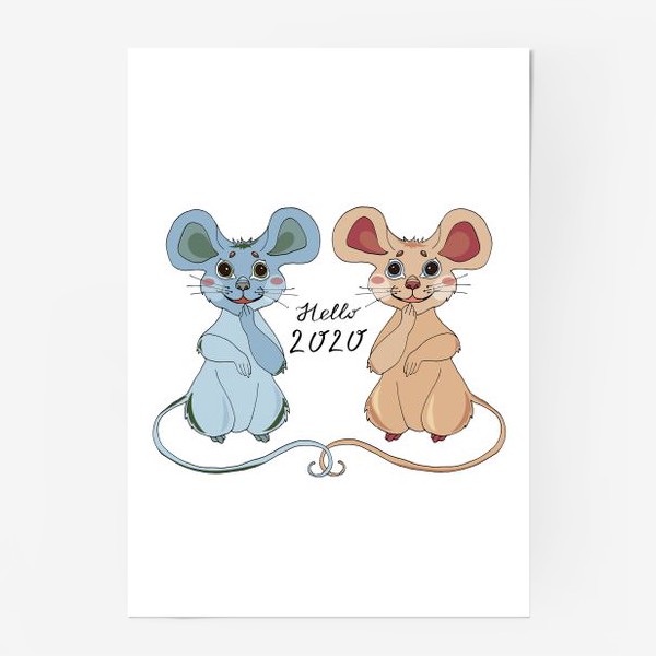 Постер &laquo;Мышки ждут новый год&raquo;