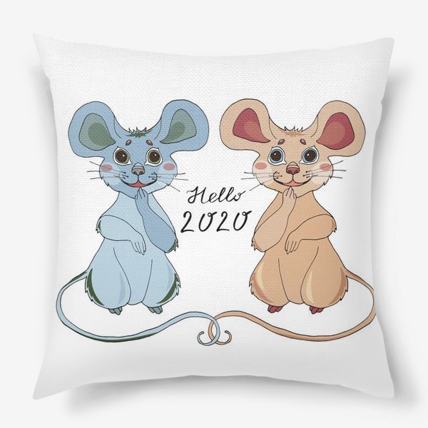 Подушка &laquo;Мышки ждут новый год&raquo;