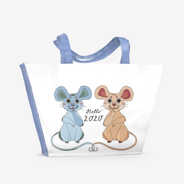 Пляжная сумка &laquo;Мышки ждут новый год&raquo;
