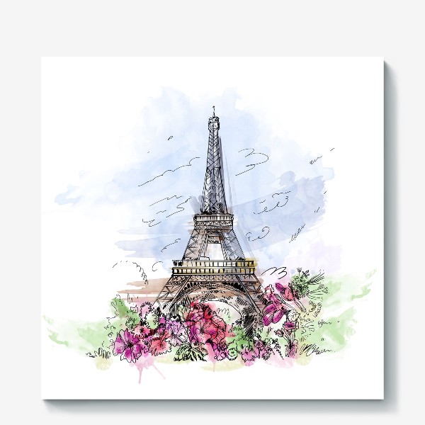 Холст «Париж - Эйфелева башня»