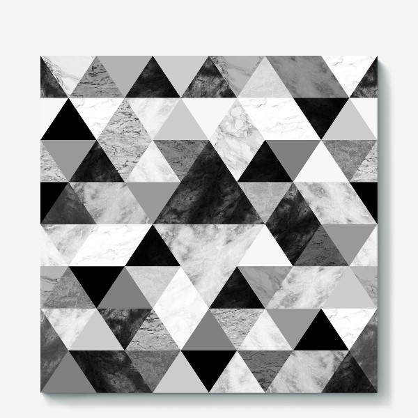 Холст &laquo;Абстрактный паттерн, треугольники и ромбы, текстура мрамора&raquo;