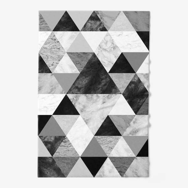Полотенце «Абстрактный паттерн, треугольники и ромбы, текстура мрамора»