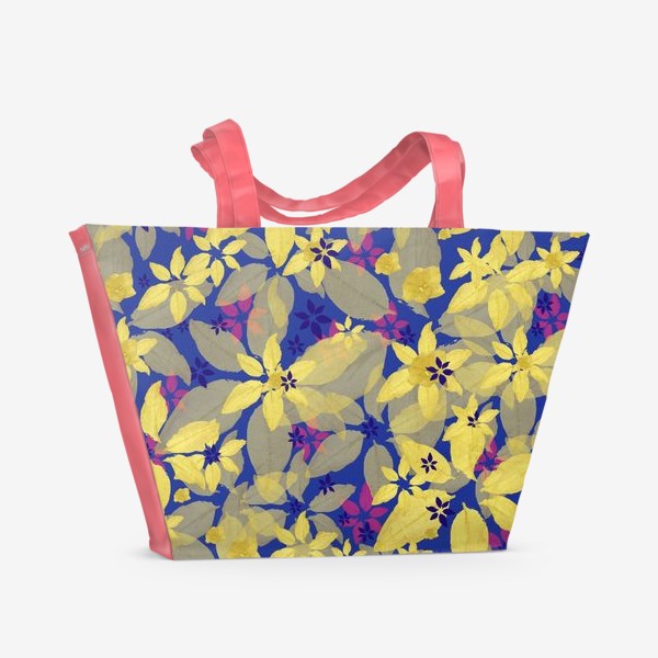 Пляжная сумка «Растения цветы природа паттерн»