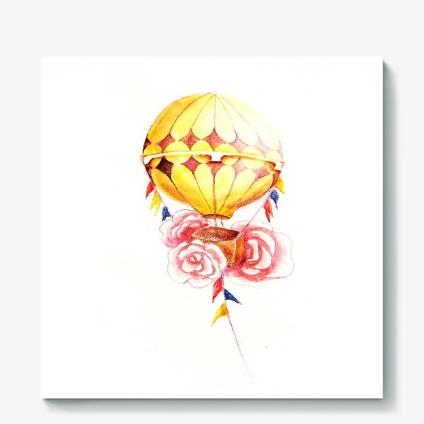 Холст «Цветочный воздушный шар»