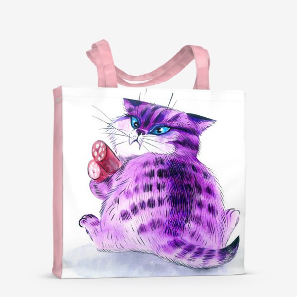 Сумка-шоппер &laquo;Толстый фиолетовый кот&raquo;